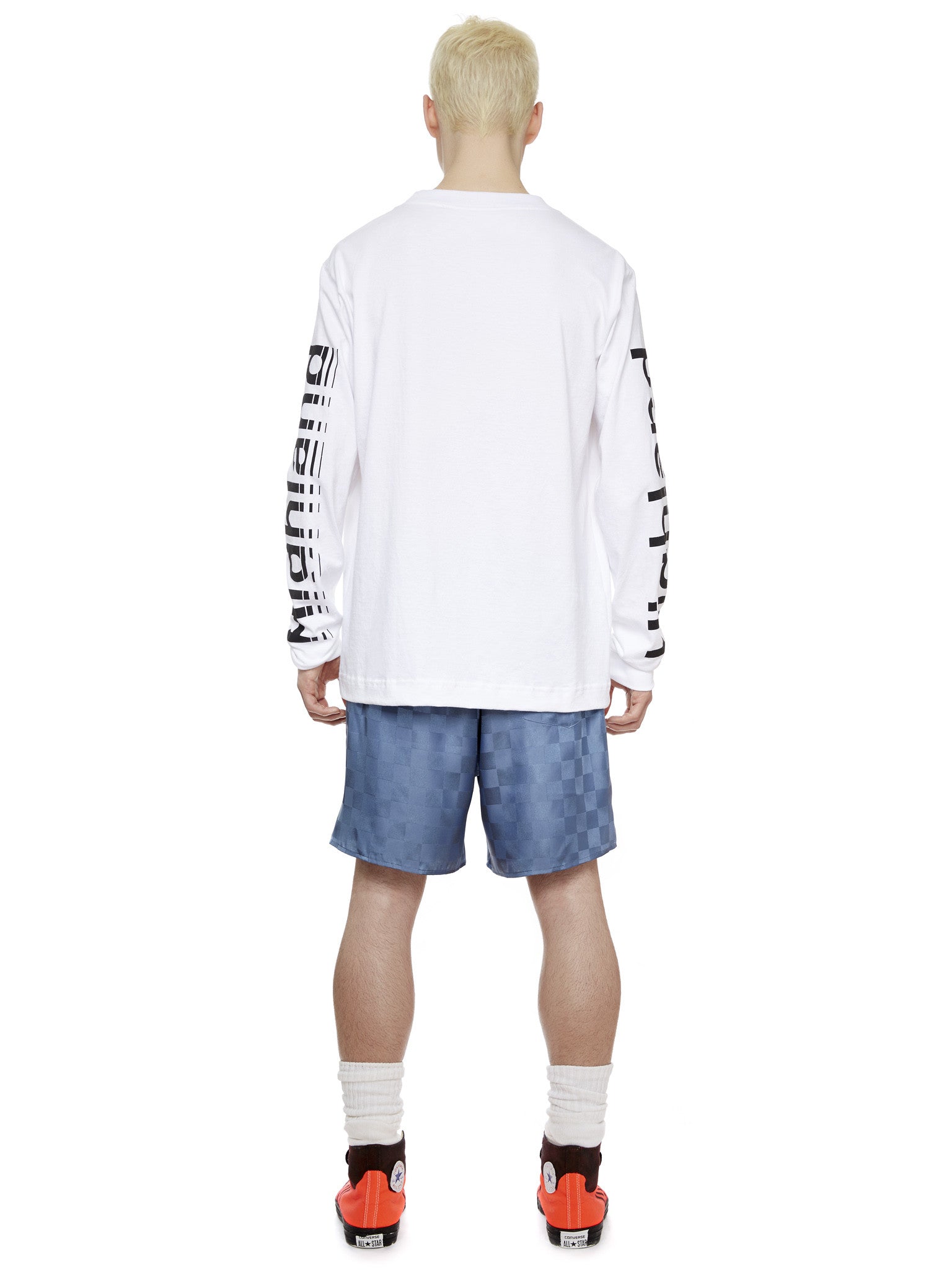 L/S Logo T-Shirt in White/Silver