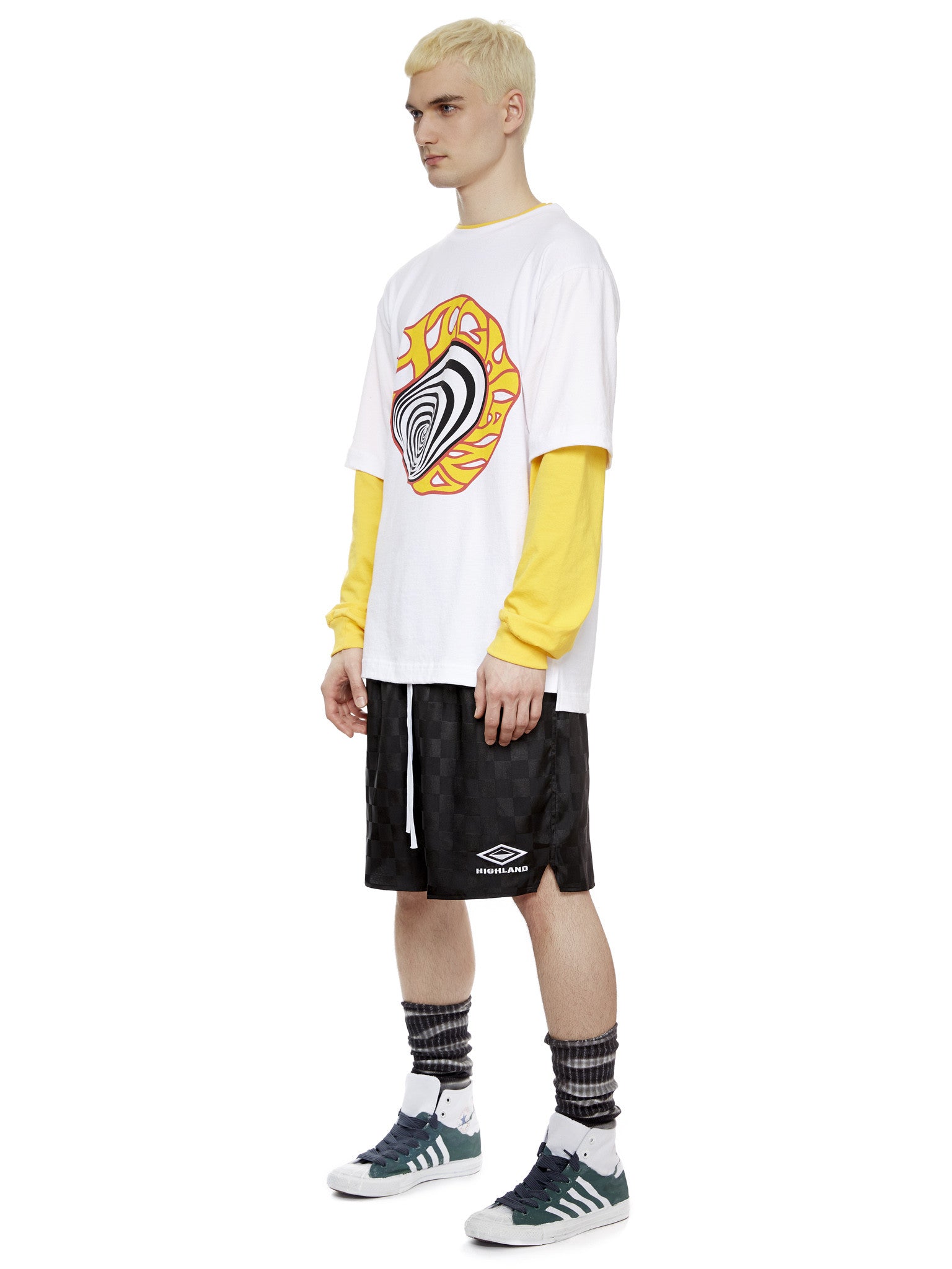 L/S Tour T-Shirt in White/Yellow