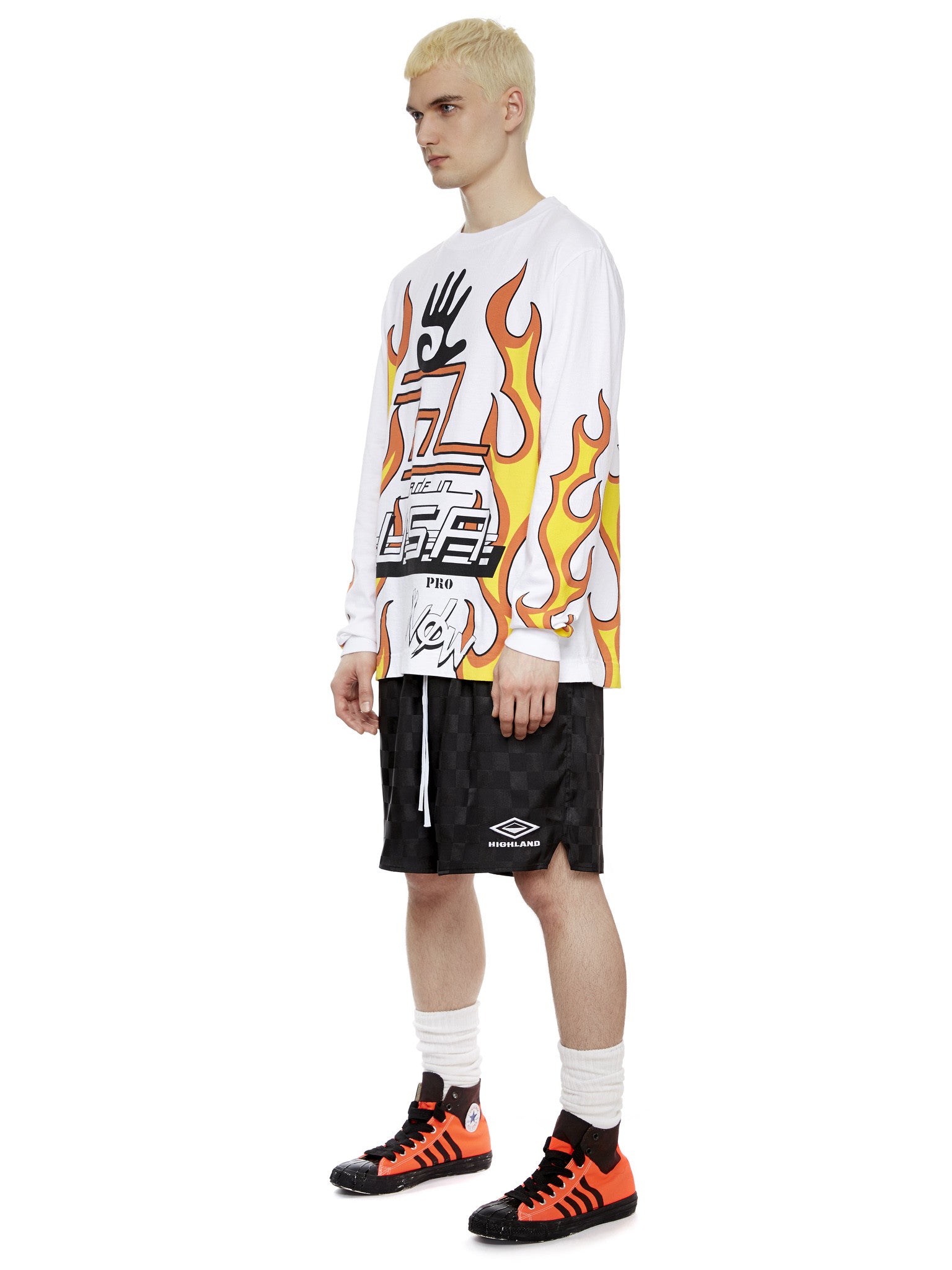 L/S Flame T-Shirt in White