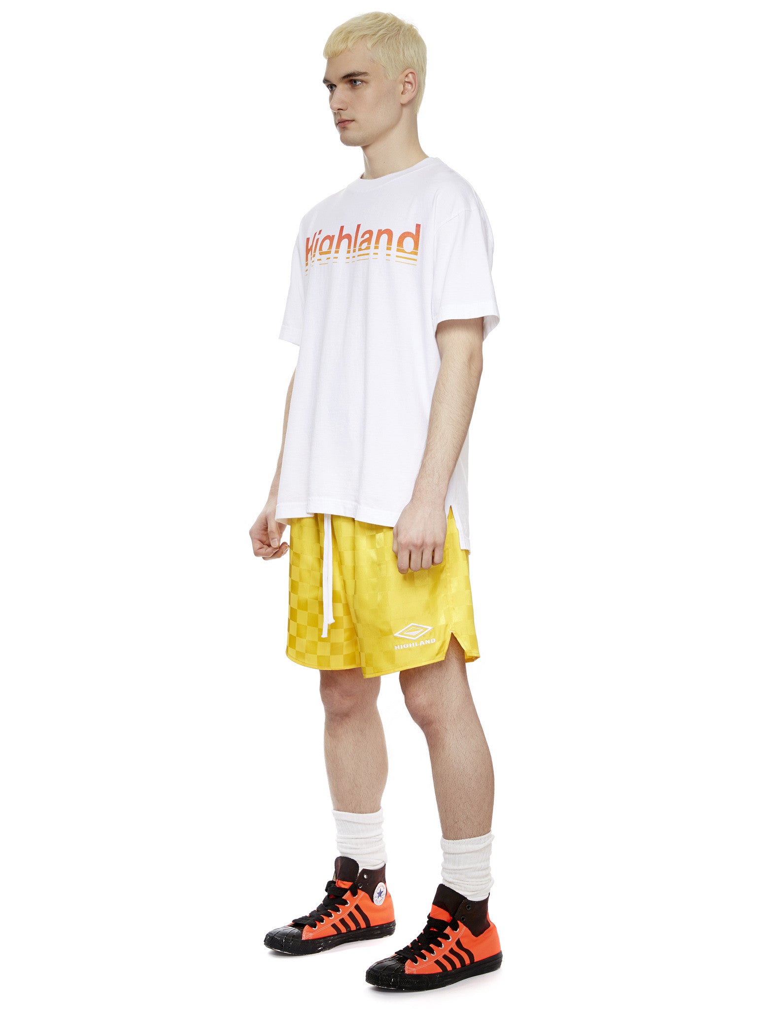S/S Logo T-Shirt in White/Flame Gradient