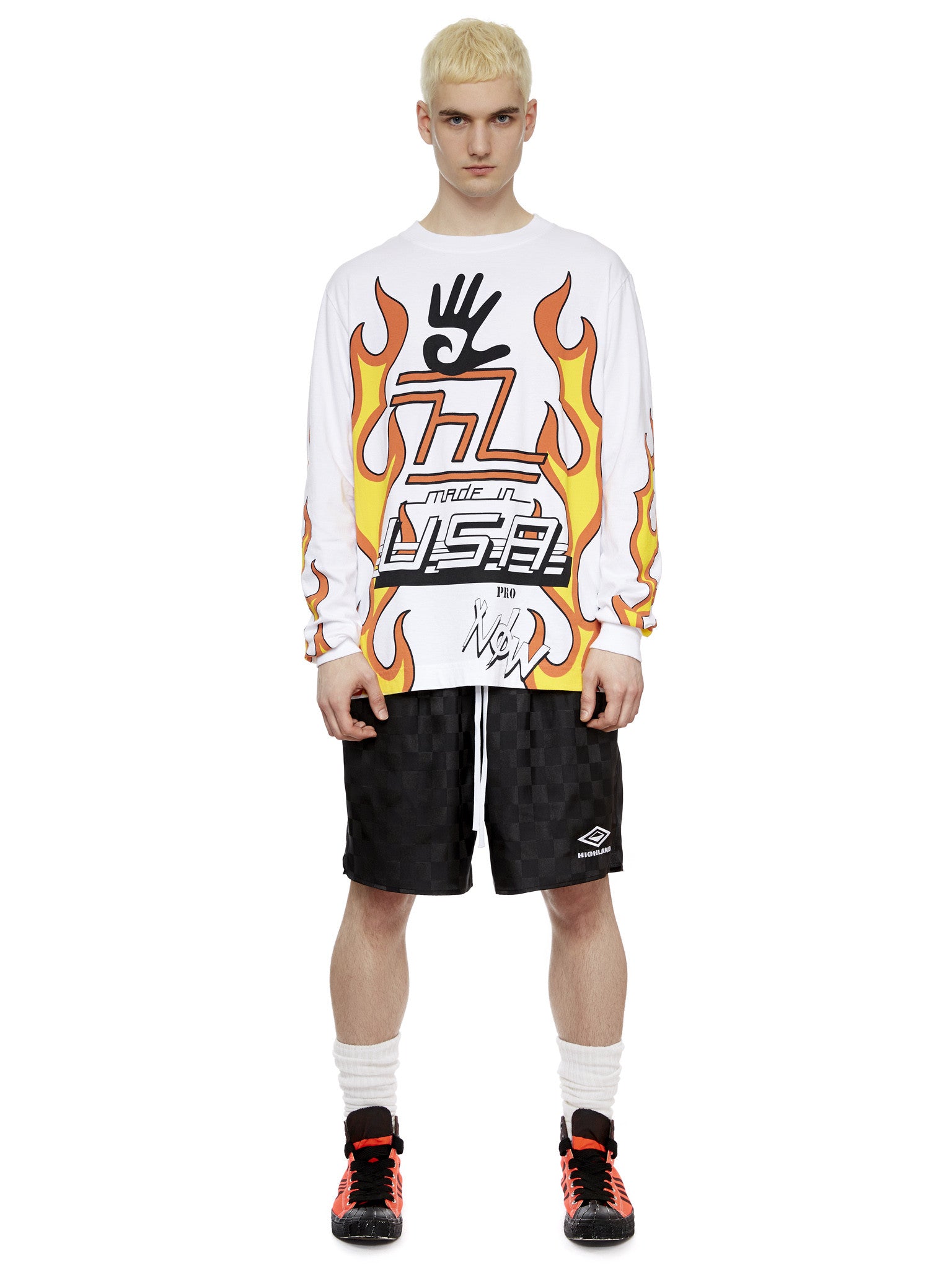 L/S Flame T-Shirt in White